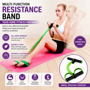 Multi-Function Pedal Resistance Band with Handles | Portable Home Workout