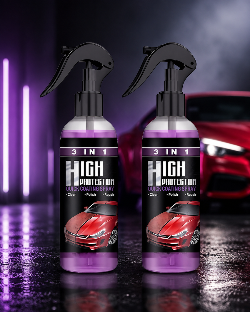 3 in 1 High Protection Quick Car Ceramic Coating Spray - Car Wax Polish Spray (Pack of 1)