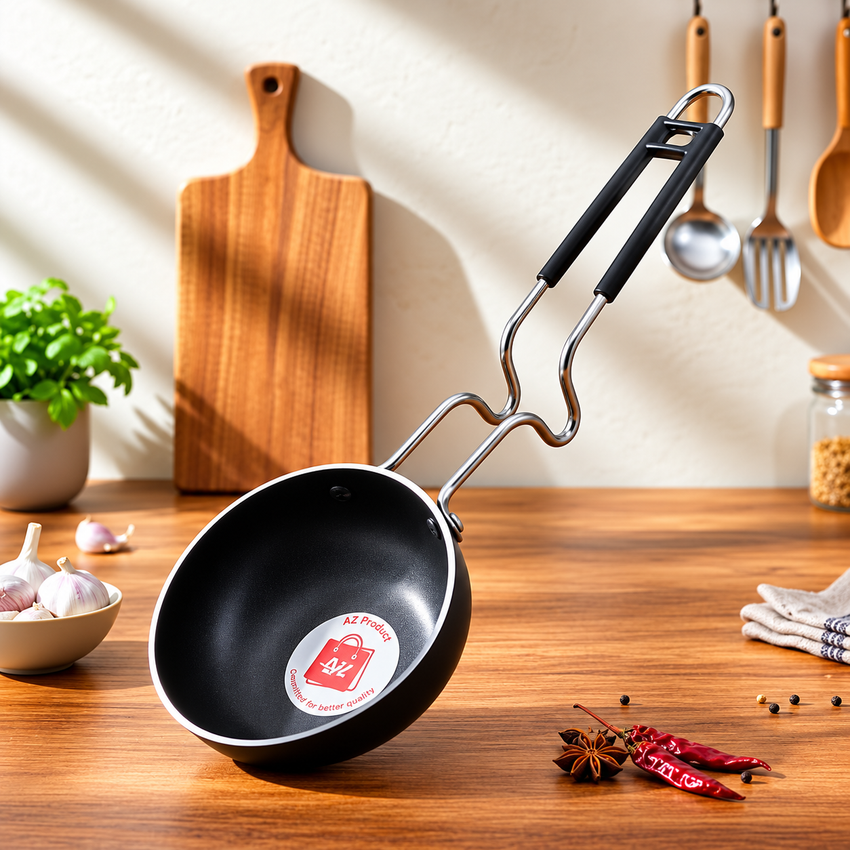 Essential Iron Tadka Pan with Steel Handle
